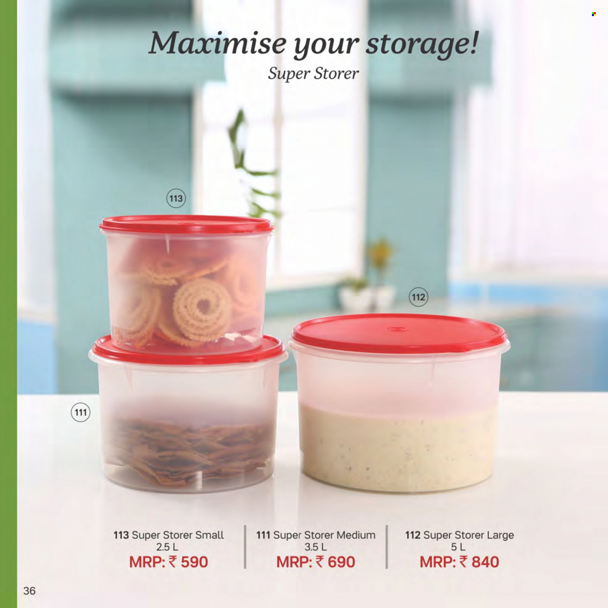 Tupperware offer . Page 36.