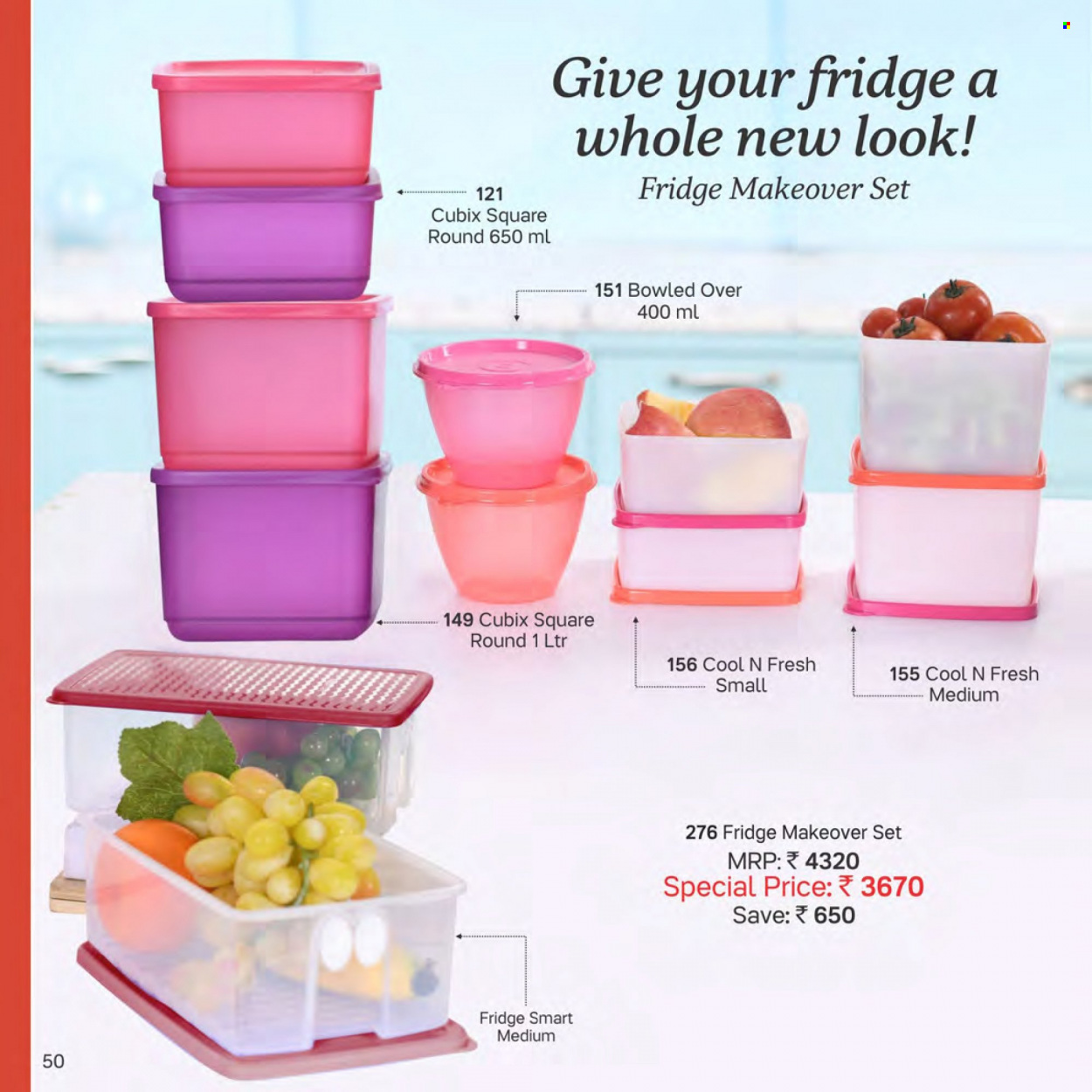 Tupperware offer . Page 50.